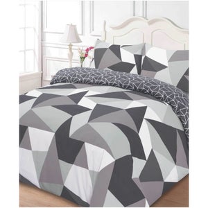 Dreamscene Shapes Duvet Set - Grey